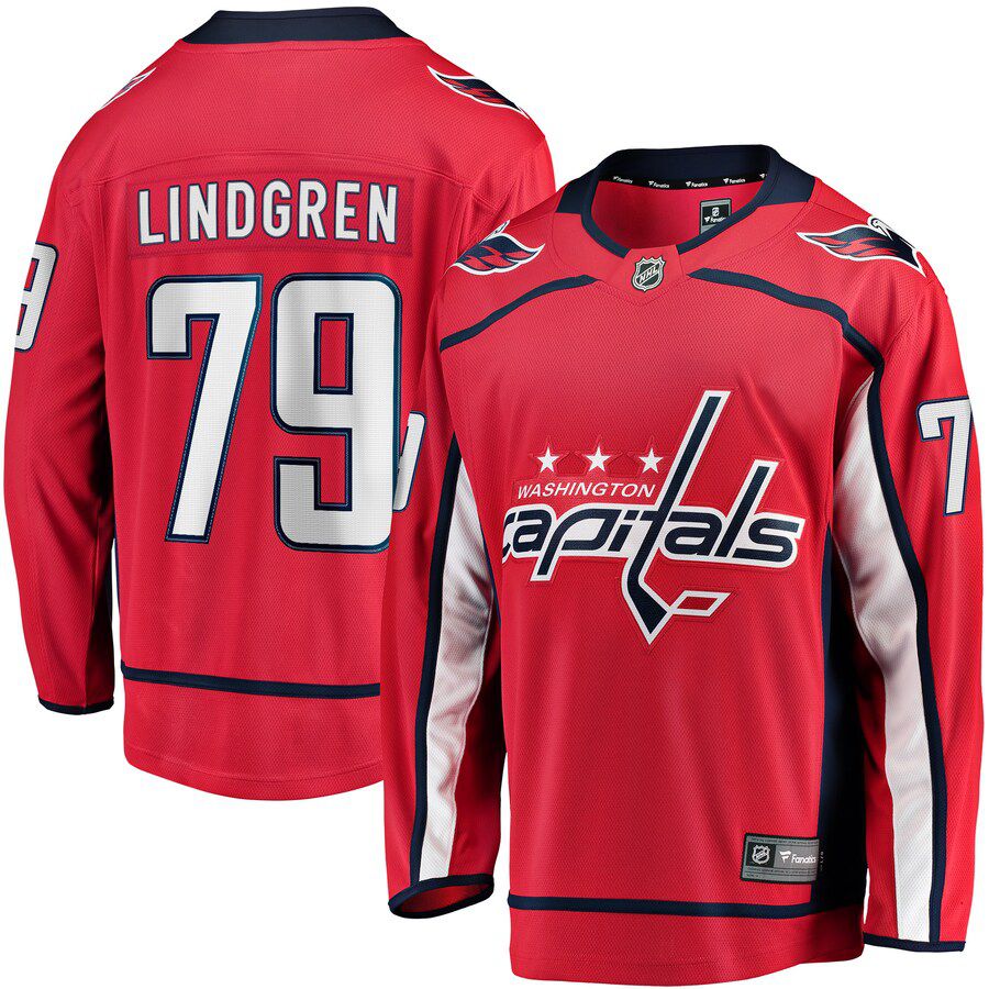 Men Washington Capitals #79 Charlie Lindgren Fanatics Branded Red Home Breakaway Player NHL Jersey->washington capitals->NHL Jersey